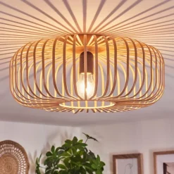 Luminaires Scandinaves-hofstein Plafonnier Wemude Beige, Noir, 1 lumière