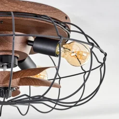 hofstein Plafonnier Wemude Brun, Noir, 4 lumières, Télécommandes