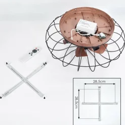 hofstein Plafonnier Wemude Brun, Noir, 4 lumières, Télécommandes