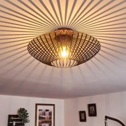 Lampes Vintages & Rétros-hofstein Plafonnier Wemude Cuivre, Noir, 1 lumière