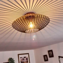 Lampes Vintages & Rétros-hofstein Plafonnier Wemude Cuivre, Noir, 1 lumière