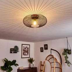 Lampes Vintages & Rétros-hofstein Plafonnier Wemude Cuivre, Noir, 1 lumière