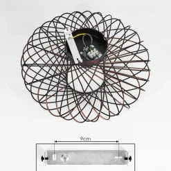 Lampes Vintages & Rétros-hofstein Plafonnier Wemude Cuivre, Noir, 1 lumière