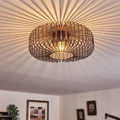 Lampes Vintages & Rétros-hofstein Plafonnier Wemude Cuivre, Noir, 1 lumière