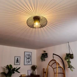 hofstein Plafonnier Wemude Noir, 1 lumière