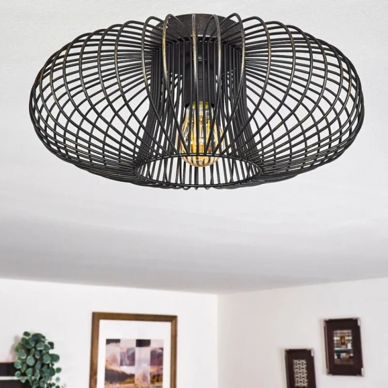 Lampes Dorées-hofstein Plafonnier Wemude Noir doré, 1 lumière