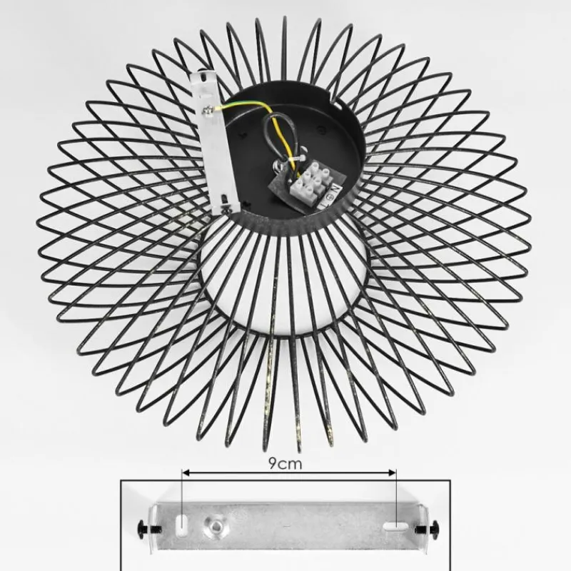 Lampes Dorées-hofstein Plafonnier Wemude Noir doré, 1 lumière