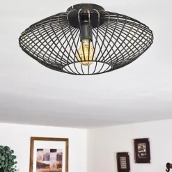 Lampes Dorées-hofstein Plafonnier Wemude Noir doré, 1 lumière