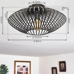 Lampes Dorées-hofstein Plafonnier Wemude Noir doré, 1 lumière