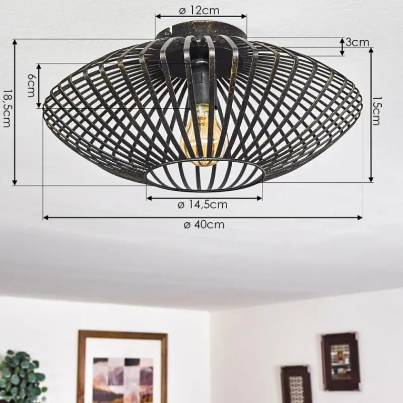 Lampes Dorées-hofstein Plafonnier Wemude Noir doré, 1 lumière