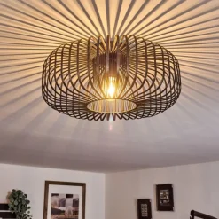 Lampes Dorées-hofstein Plafonnier Wemude Noir doré, 1 lumière