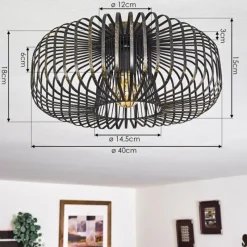 Lampes Dorées-hofstein Plafonnier Wemude Noir doré, 1 lumière