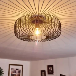 Lampes Dorées-hofstein Plafonnier Wemude Noir doré, 1 lumière