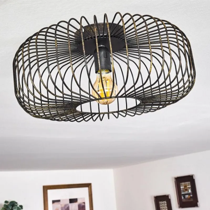 Lampes Dorées-hofstein Plafonnier Wemude Noir doré, 1 lumière