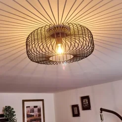 Lampes Dorées-hofstein Plafonnier Wemude Noir doré, 1 lumière