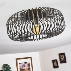 Lampes Dorées-hofstein Plafonnier Wemude Noir doré, 1 lumière