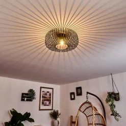 Lampes Dorées-hofstein Plafonnier Wemude Noir doré, 1 lumière