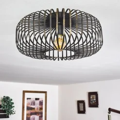 Lampes Dorées-hofstein Plafonnier Wemude Noir doré, 1 lumière