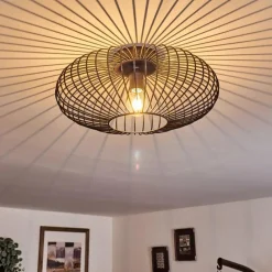 Lampes Dorées-hofstein Plafonnier Wemude Noir doré, 1 lumière