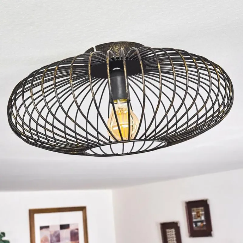 Lampes Dorées-hofstein Plafonnier Wemude Noir doré, 1 lumière