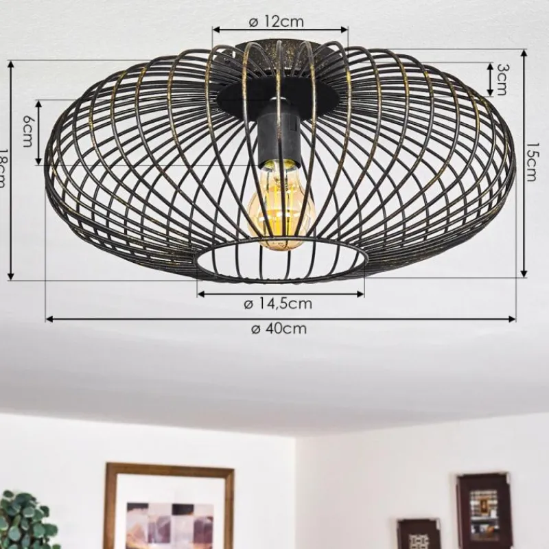 Lampes Dorées-hofstein Plafonnier Wemude Noir doré, 1 lumière