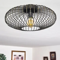 Lampes Dorées-hofstein Plafonnier Wemude Noir doré, 1 lumière