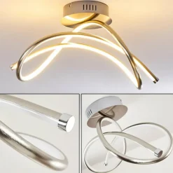 hofstein Plafonnier Wengi LED Nickel mat, 1 lumière* Éclairage Led