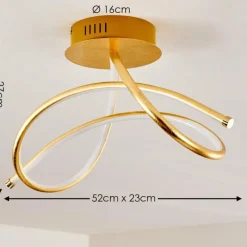 Lampes Art Déco-hofstein Plafonnier Wengi LED Or, 1 lumière