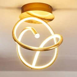 Lampes Art Déco-hofstein Plafonnier Wengi LED Or, 1 lumière