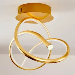 Lampes Art Déco-hofstein Plafonnier Wengi LED Or, 1 lumière