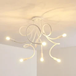 Lampes Vintages & Rétros-hofstein Plafonnier Wertach Blanc, 6 lumières