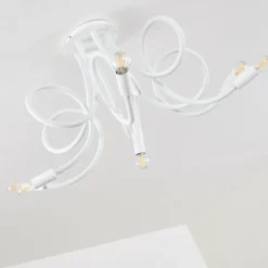 Lampes Vintages & Rétros-hofstein Plafonnier Wertach Blanc, 6 lumières