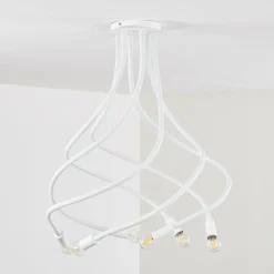 Lampes Vintages & Rétros-hofstein Plafonnier Wertach Blanc, 6 lumières