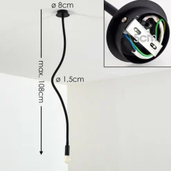 Lampes Vintages & Rétros-hofstein Plafonnier Wertach Noir, 1 lumière