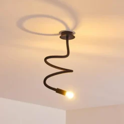 Lampes Vintages & Rétros-hofstein Plafonnier Wertach Noir, 1 lumière