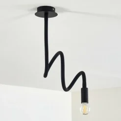 Lampes Vintages & Rétros-hofstein Plafonnier Wertach Noir, 1 lumière