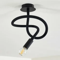 Lampes Vintages & Rétros-hofstein Plafonnier Wertach Noir, 1 lumière