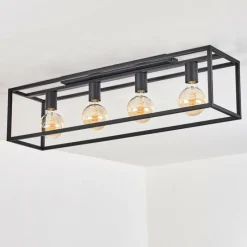 Lampes Industrielles-hofstein Plafonnier Wick Noir, 4 lumières