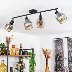 hofstein Plafonnier Wigan Noir, 4 lumières