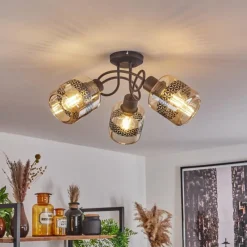 hofstein Plafonnier Wigan Noir, 3 lumières