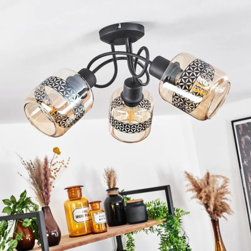 hofstein Plafonnier Wigan Noir, 3 lumières