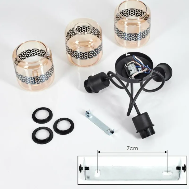 hofstein Plafonnier Wigan Noir, 3 lumières