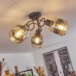 hofstein Plafonnier Wigan Noir, 3 lumières