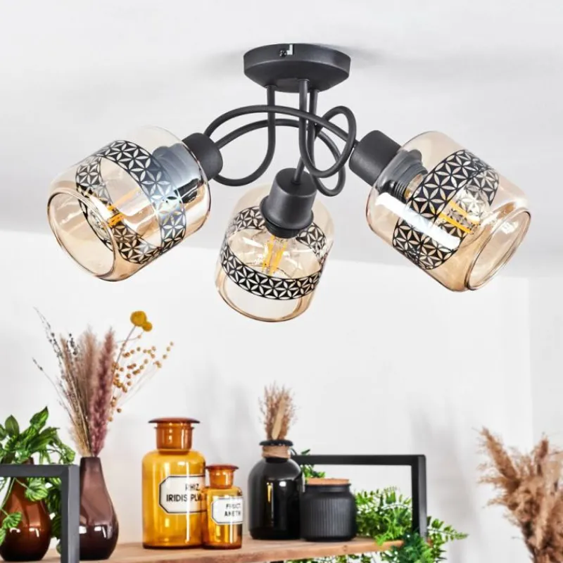 hofstein Plafonnier Wigan Noir, 3 lumières