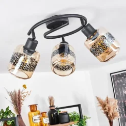 hofstein Plafonnier Wigan Noir, 3 lumières