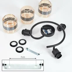 hofstein Plafonnier Wigan Noir, 3 lumières