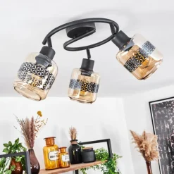 hofstein Plafonnier Wigan Noir, 3 lumières