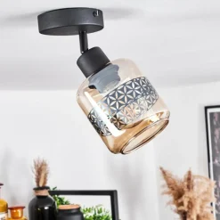 hofstein Plafonnier Wigan Noir, 1 lumière