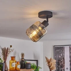 hofstein Plafonnier Wigan Noir, 1 lumière