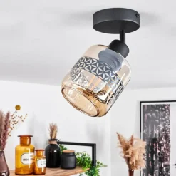 hofstein Plafonnier Wigan Noir, 1 lumière